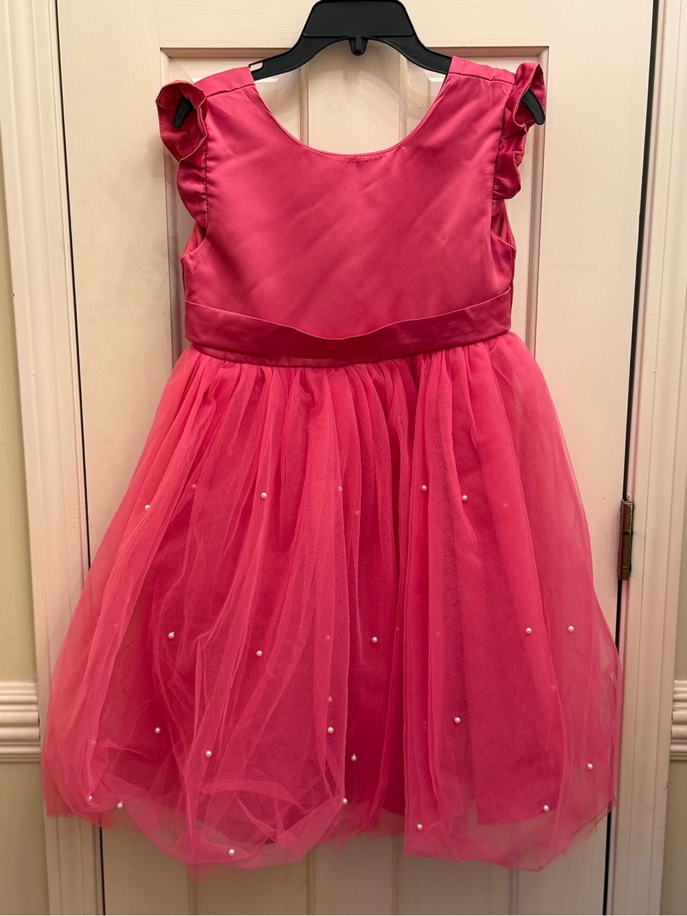 KaLinini Girls Pink Pearl Tulle Party Dress Size 9Y